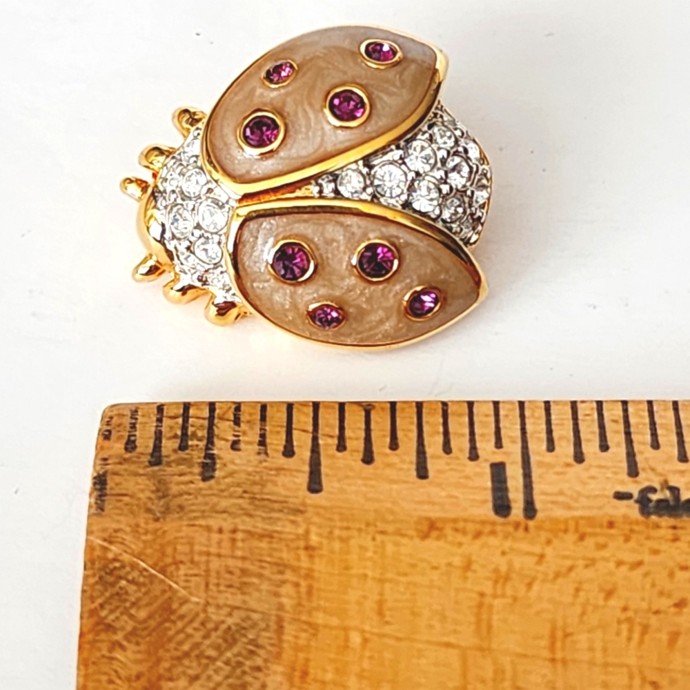 Swarovski Lady Bug Pin Brooch - Picture 4 of 4